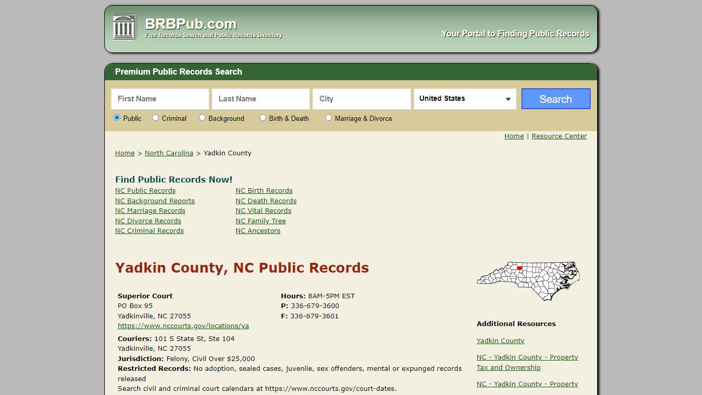 Yadkin County Public Records | Search North Carolina ...