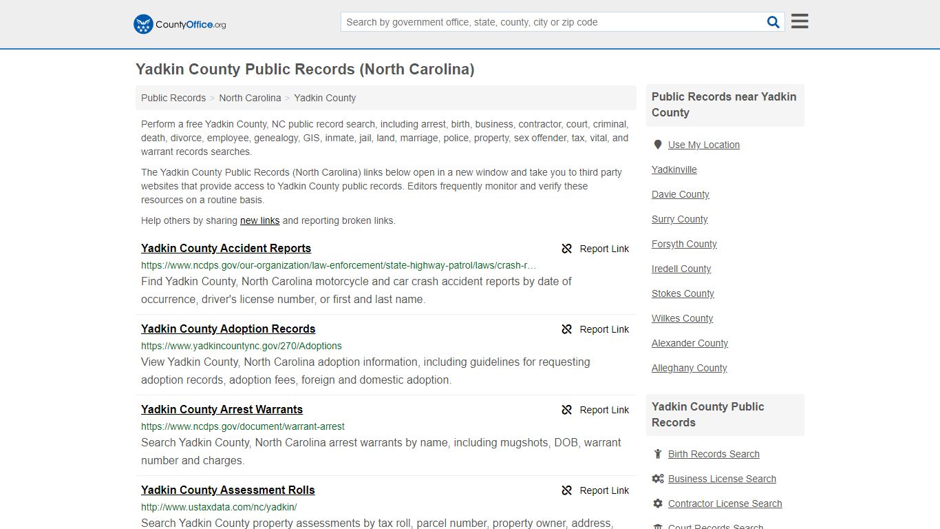 Public Records - Yadkin County, NC (Business, Criminal ...